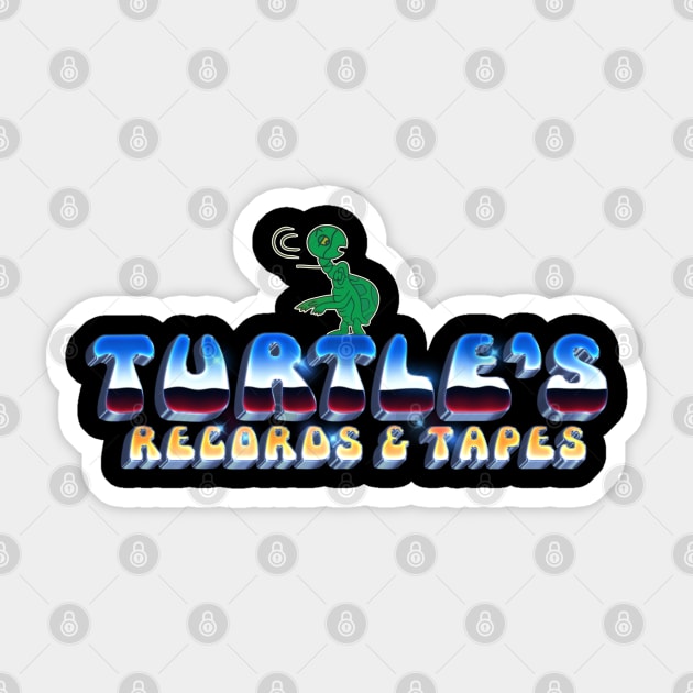 Turtle's Records & Tapes - 3D Metallic Sticker by RetroZest